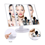 Lighted Vanity Makeup Mirror, Touch Screen LED Foldable 180 Degree